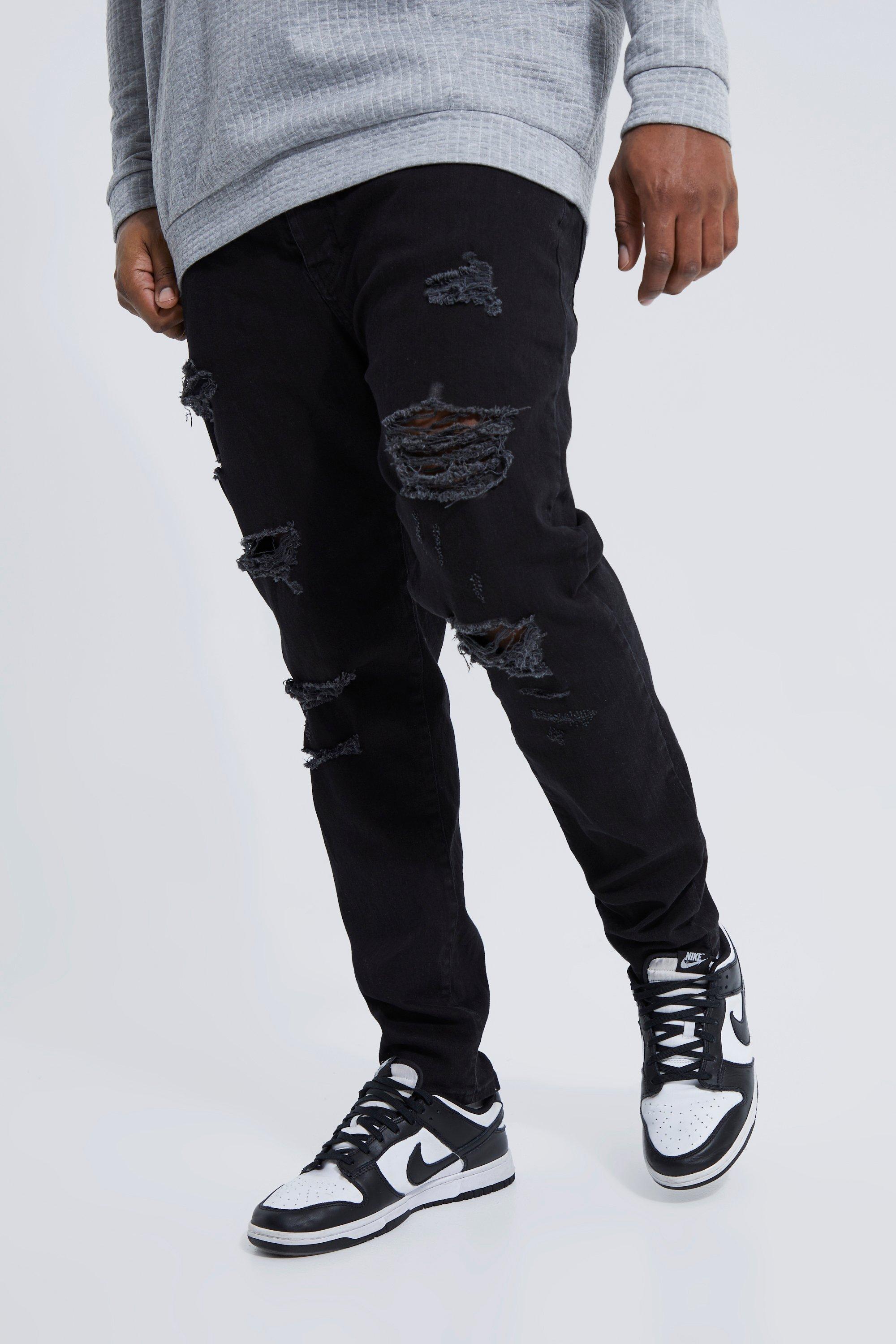 Boohooman black hot sale ripped jeans